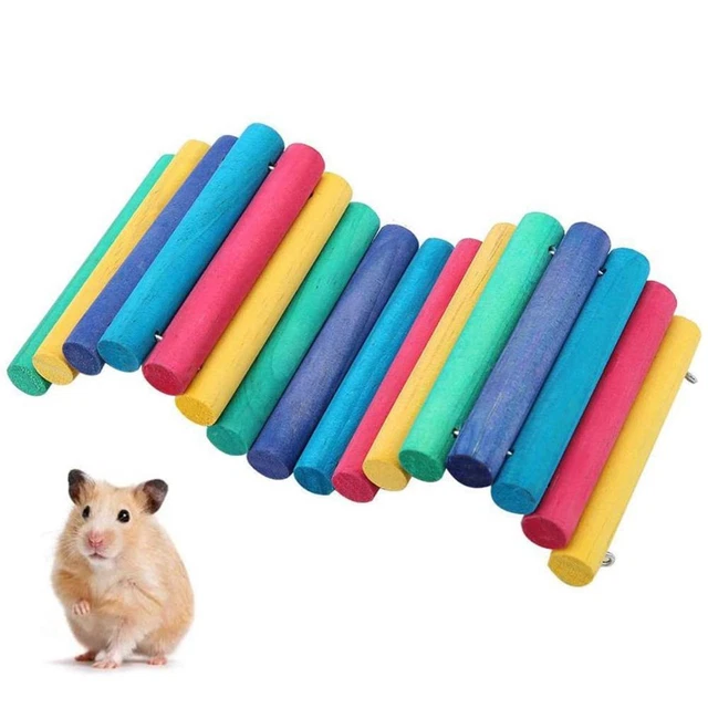 Rainbow Colorful Hanging Climbing Stairs Bridge Hamster Toys Parrot Ladder