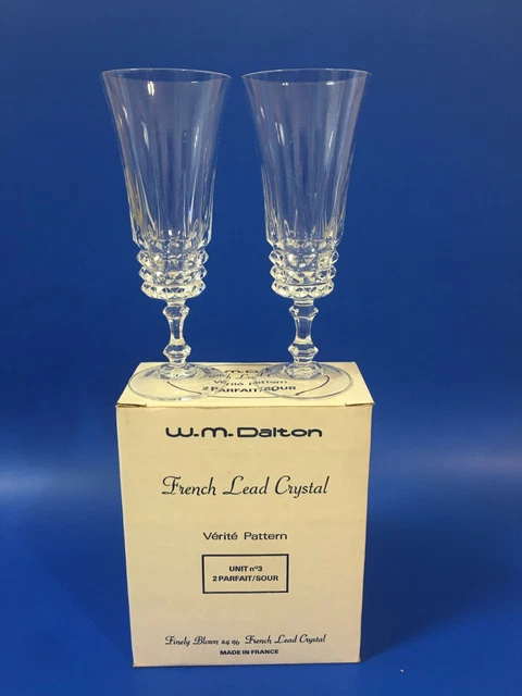 Vintage W.M. Dalton French Lead Crystal Unit No.3- 2 Parfait/Sour- New in Box