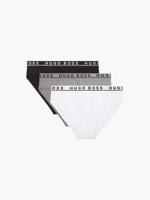 NEW Men's BOSS 3 Pack Stretch Cotton Briefs In Black/White/Grey UK SIZE XXL