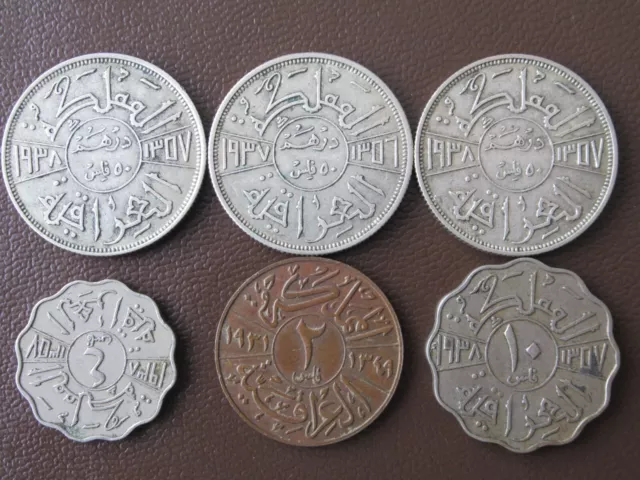 Collection of Silver and other coins from Iraq , All from the 1930's