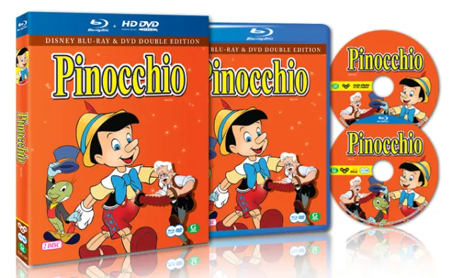 Disney's Classic Pinocchio - 1 Blu ray & 1 DVD Disc - Region Free - (NEW)