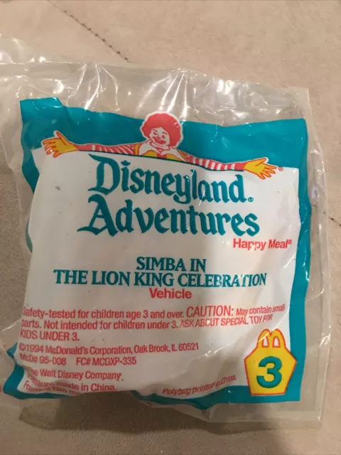 McDonalds Happy Meal ~ Simba in The Lion King Celebration #3 NIP 1994 Vintage