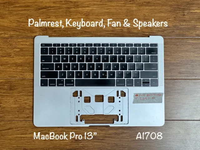 Keyboard, palmrest, speakers & Fan of 13" Macbook Pro A1708 (2016 2017) Gray