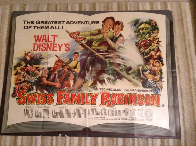 WALT DISNEY SWISS Family Robinson UK Quad £55.00 - PicClick UK
