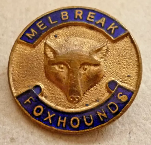 Vintage Enamel Badge Melbreak Hunt Foxhounds Hunting Supporters Club Badge