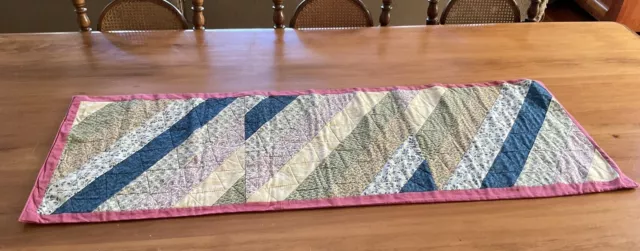 OOAK Handmade Patchwork Small Quilt Table / Bed Runner Floral 120 cm x 43 cm