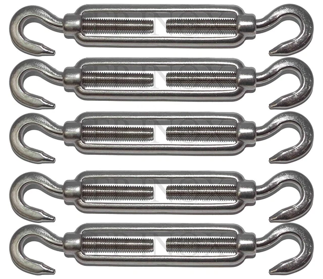 Tendeur ( Ridoir ) Crochet/Crochet 120mm inox 316 - A4  ( lot de 5 )