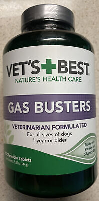 Hero Pet Brands Vet's Best Gas Busters Supplements for Dogs, 90 Chewable Tablets