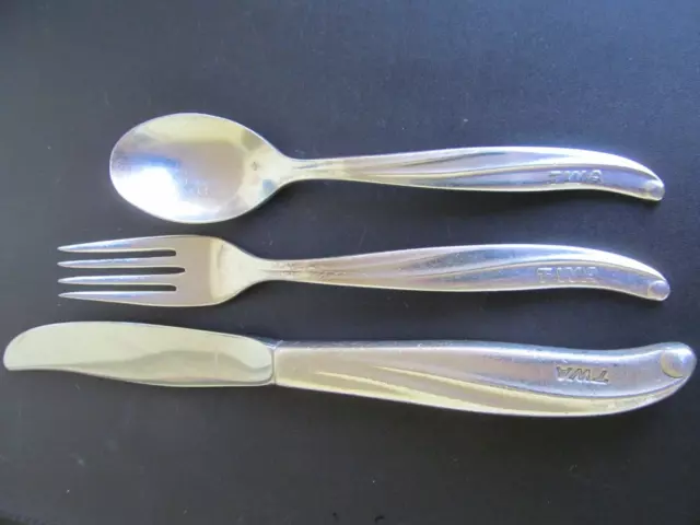 3 pc TWA Trans World Airline silver cutlery set Fork Spoon Knife silverware lot