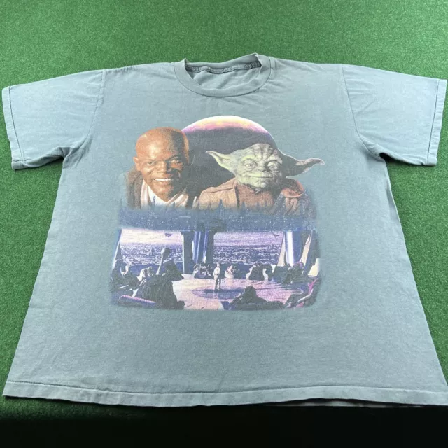 Vintage Star Wars Shirt Mens XXL Episode 1 Coruscant Windu Yoda Jedi Council 90s 3