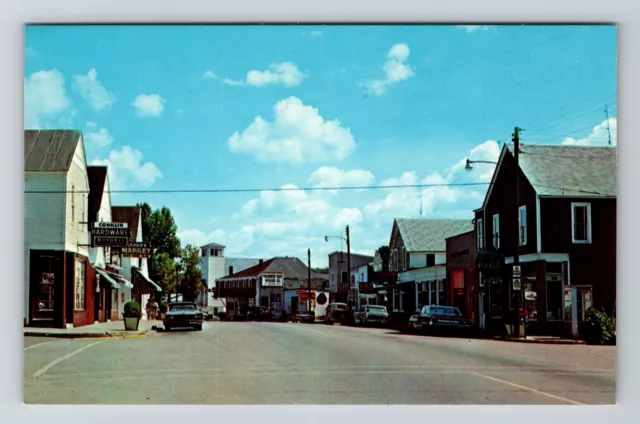 Honor MI-Michigan, Main Street View with Shops, Vintage Postcard