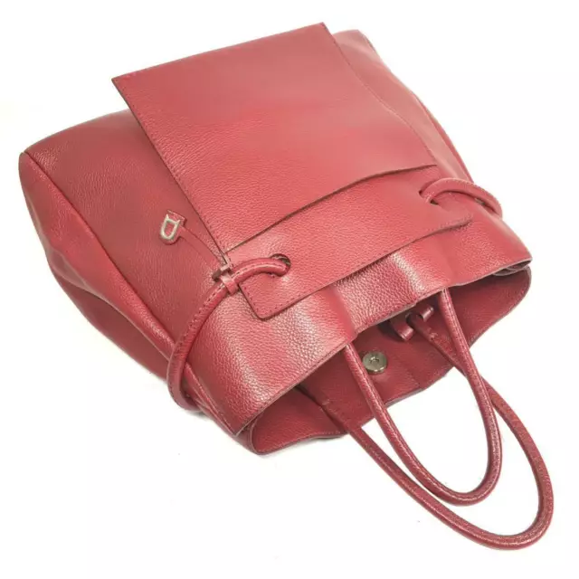 Delvaux Deux Tempete Luxury Rare Vintage Dark Red Shopper Handbag Np