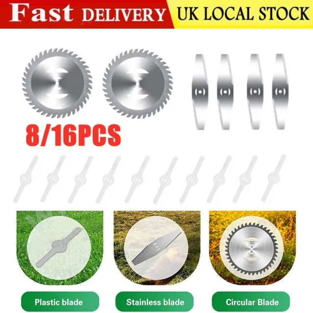 Metal Plastic Cutter Blades For Electric Cordless Grass Trimmer Strimmer Tool UK