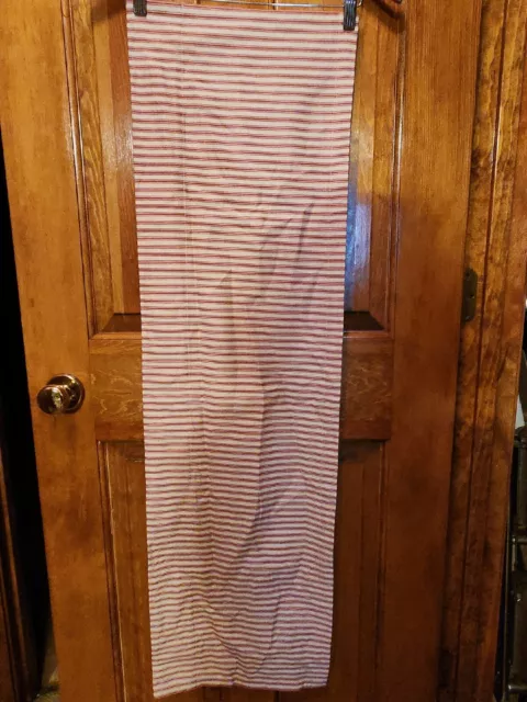 Set of 4  POTTERY BARN  CLASSIC TICKING STRIPE Red Window Valances