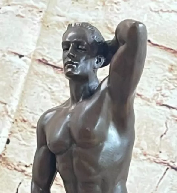 Firmado Original Obra de Arte Carne Desnuda Gay Bronce Maestra Escultura Estatua