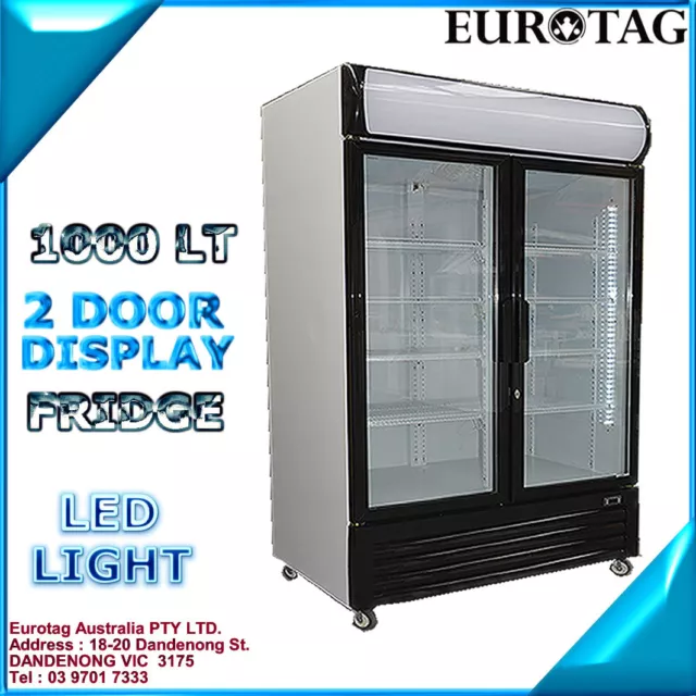 NEW EUROTAG 1000lt 2 DOOR  Drink Display Fridge commercial 1 years war. ❄️ sale