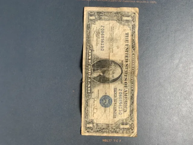 1935 or 1957 One Dollar Blue Seal Note Silver Certificate Old US Bill $1 Money