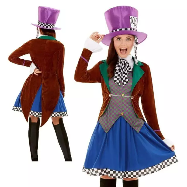 Miss Mad Hutmacher Kostüm Erwachsene Alice Märchen Damen Kostüm Outfit