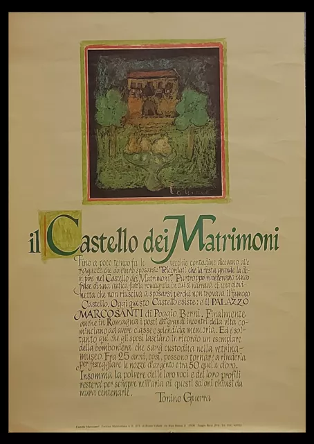 1980ca * Manifesto, Poster Arte "Il Castello dei Matrimoni - Tonino Guerra" Ital