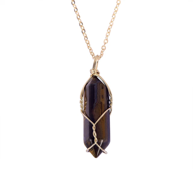 Crystal Necklace Healing Chakra Stone Pendant Natural Gemstone Jewelry w/ Chain