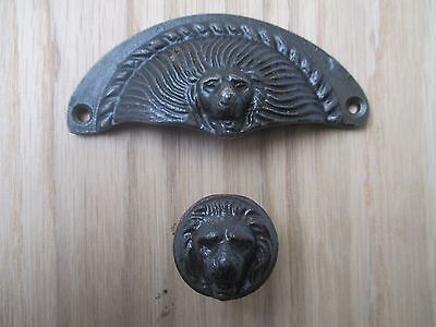 LION HEAD Cast Iron Rustic Kitchen Cabinet Cupboard Drawer Door pull handle