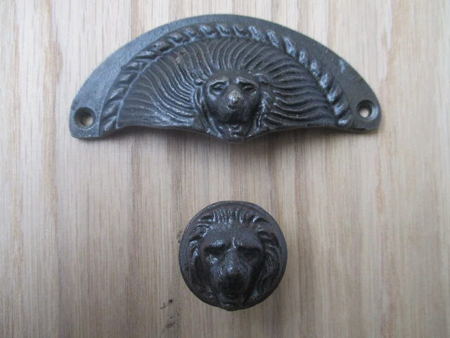 LION HEAD Cast Iron Rustic Kitchen Cabinet Cupboard Drawer Door pull handle