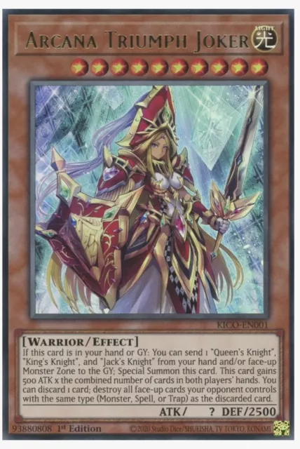 Arcana Triumph Joker KICO-EN001 - Ultra Rare 1st Edition NM Yugioh
