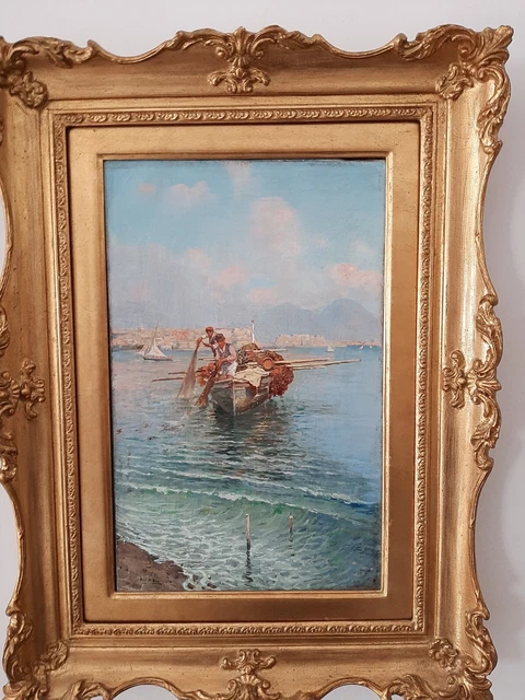 Vera Occasione! Attilio Pratella (Lugo 1856-Napoli 1949) Marina Con Pescatori Vera Occasione! Attilio Pratella (Lugo 1856-Napoli 1949) Marina Con Pescatori