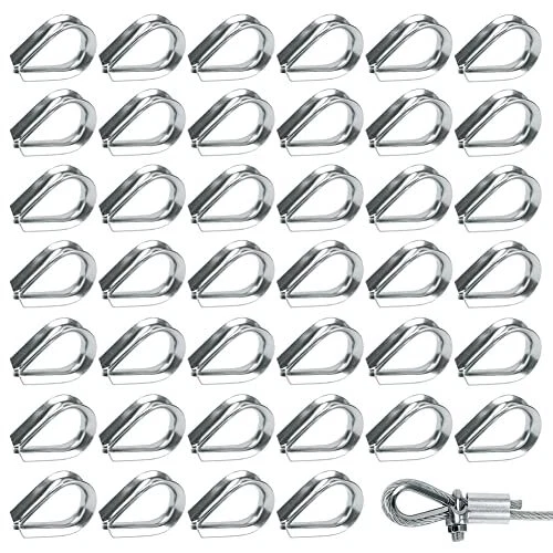 50 Pièces M2 Cosses de Câble Métallique en Acier Inoxydable 304 Cosse Coeur pour