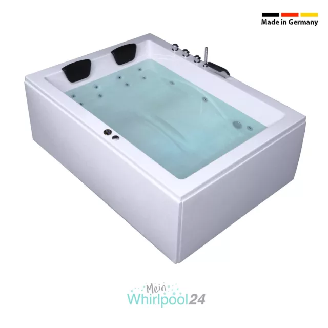 Whirlpool 2 Personen Rechteck Badewanne Eckwanne - Sylt Klassik | Whirlwanne