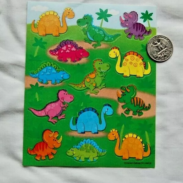 Carson Dellosa Stickers Cute Funny Dinosaur Smiley Cartoon Colorful 260 Picclick 