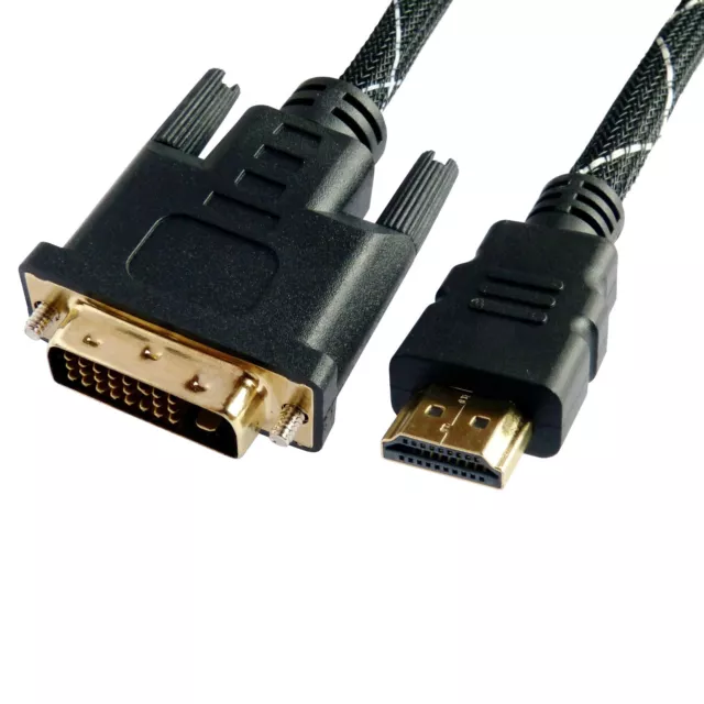 100% Kupfer DVI 24+1 HDMI Adapterkabel Ultra HD 1,5 m 2 m 3 m 5 m 3D HQ Kabel