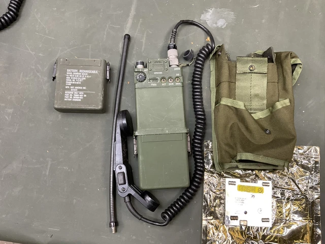 Military Radio Prc-128 Vhf Low Band + Hi Band Module  +9v Batt Kit Working