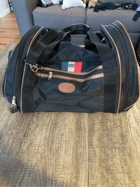 Vintage Lark Travel Duffle Bag Carry On Suitcase Luggage Soft Black Brown