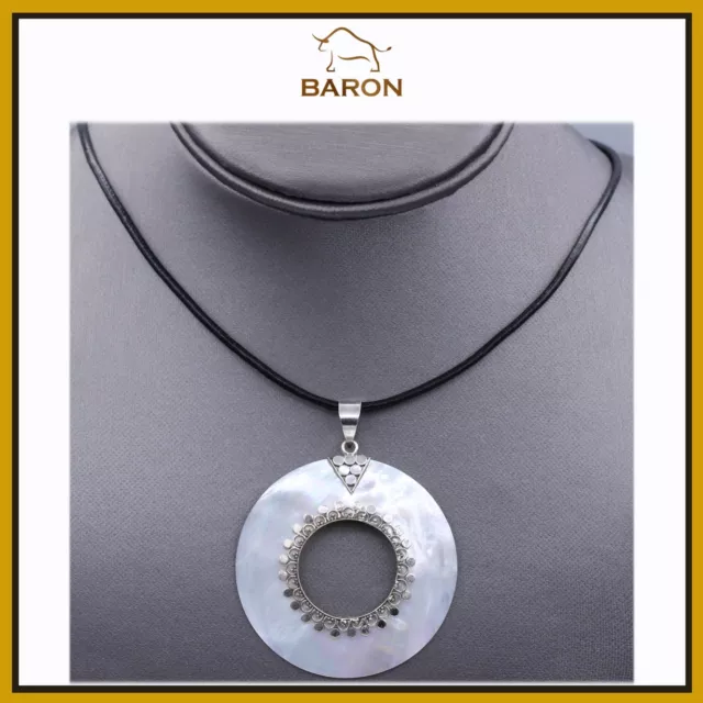 Madreperla Arte Collana Argento Sterling Ornamento Beauty Ciondolo IN Conchiglia
