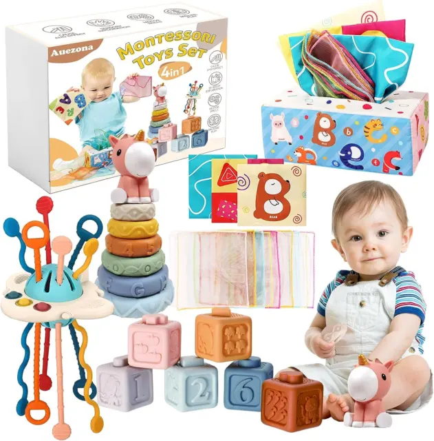 BelleStyle Giochi Montessori Bambini 1 2 Anno, 6 in 1 Cubo di