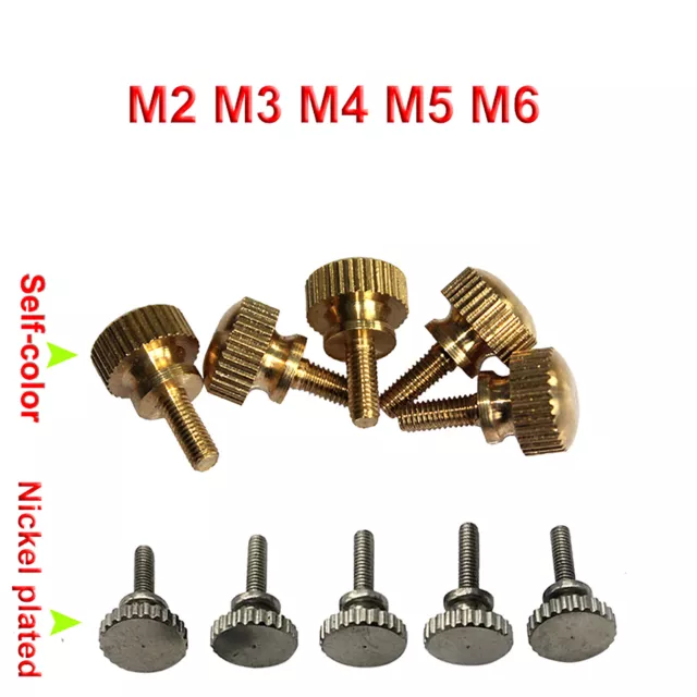 Messing Rändelschraube Hoher Form Rändelschrauben M2M3M4M5M6 Vernickelt Bolzen