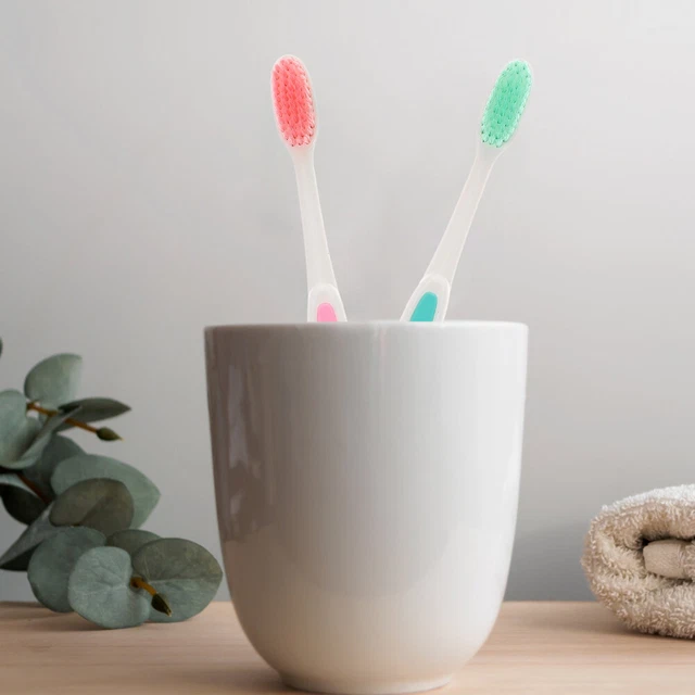 4 pz spazzolini da denti morbidi a due strati micro orali pelle morbida fine