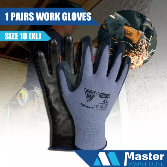 1 Pairs PU Safety Work Gloves Mechanic Gloves General Purpose Work Gloves