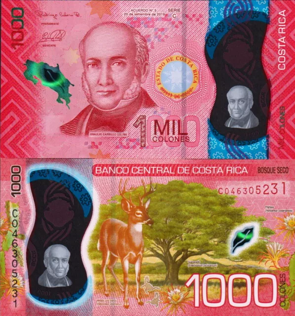 Costa Rica - 1000 Colones 2021 Polymer Fds - UNC