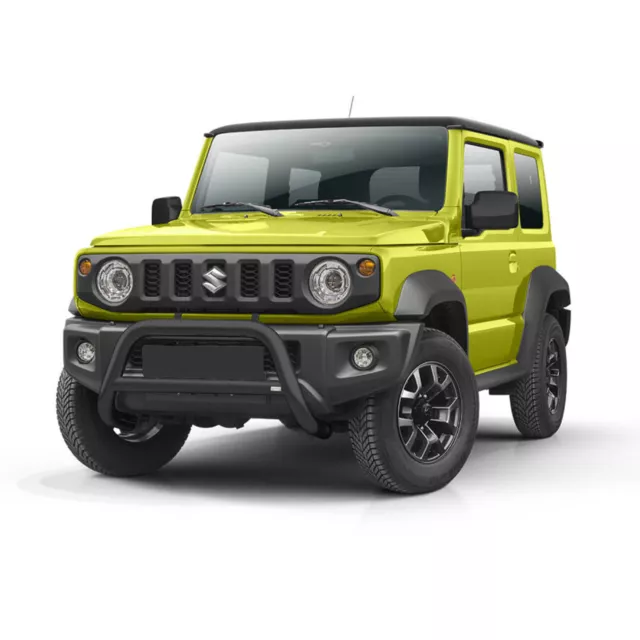 SCHWARZ Edelstahl Frontschutzbügel A-Typ für SUZUKI JIMNY ab 2018 mit ABE 2