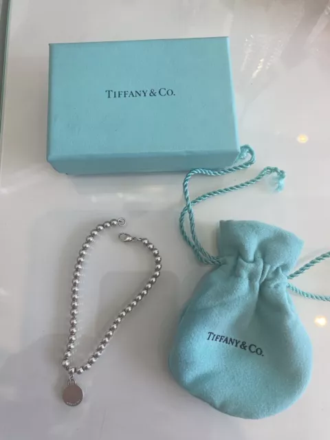 Genuine Return to Tiffany Tag Bead Bracelet 18cm Length