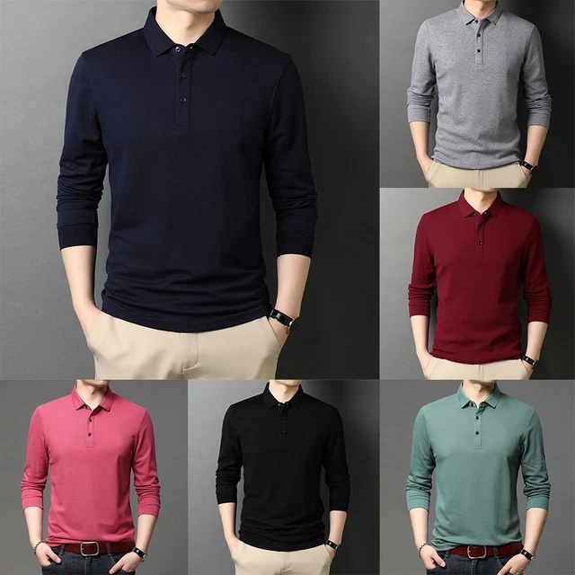 Comoda camicia uomo risvolto a quadri con maniche lunghe e chiusura a bottoni