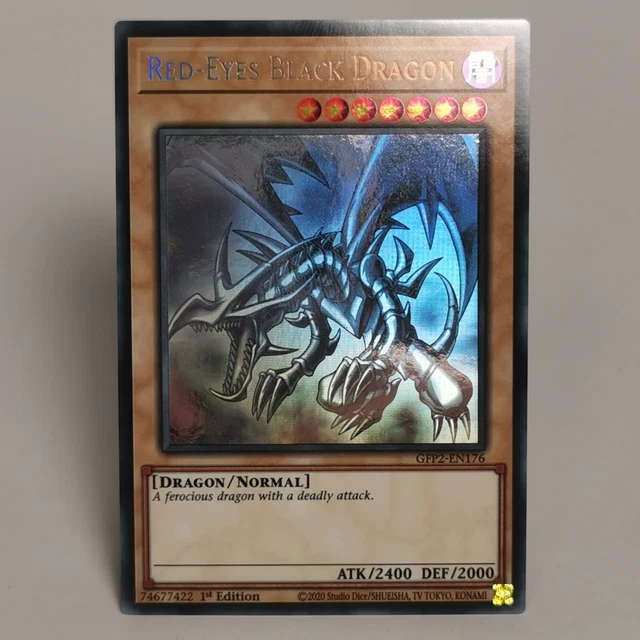 YUGIOH! REDEYES BLACK Dragon Ghost Rare. English. Ex Condition. Anime