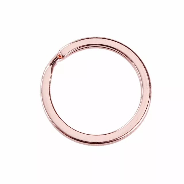 10 ROSE GOLD QUALITY ROUND KEY SPLIT RINGS~BAG CHARM-FOB RING~25mm~Blank (76C)UK