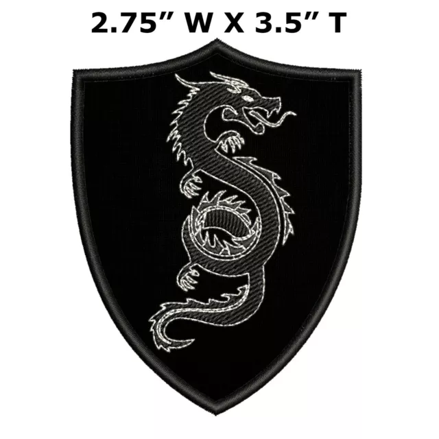 Chinese Dragon Medieval Coat of Arms Patch Embroidered DIY Iron-on Applique