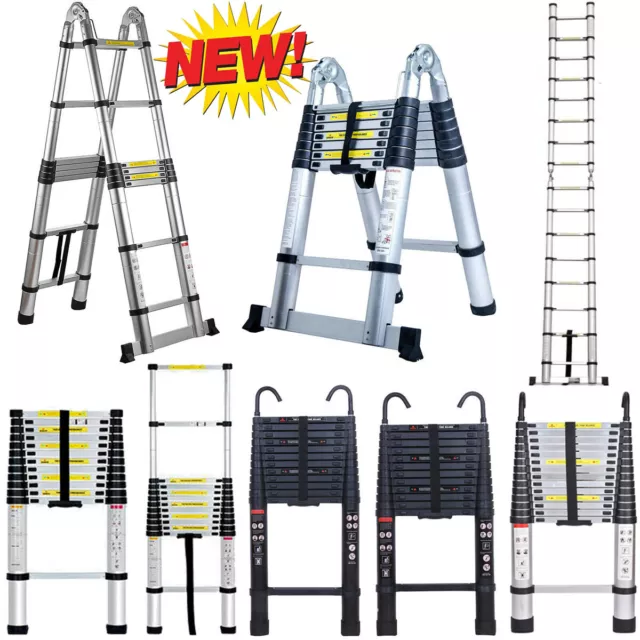 Telescopic Ladder Multi-Purpose Extendable Folding Aluminium 2M-6M Ladders Loft