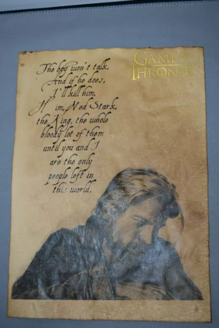 Game of Thrones  "Jaime Lannister" quote with gold leaf. Replica / prop. GOT