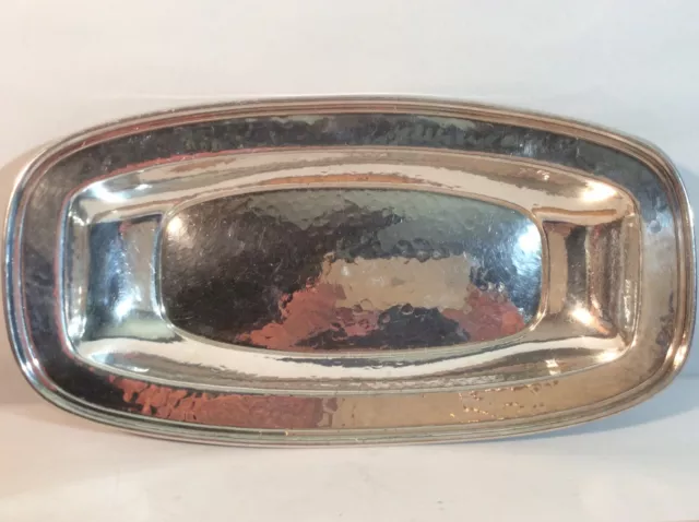 Silver Tray, Silverplate, Light, Even, Hammer-Dimpled Surface, Maker Mark/Symbol