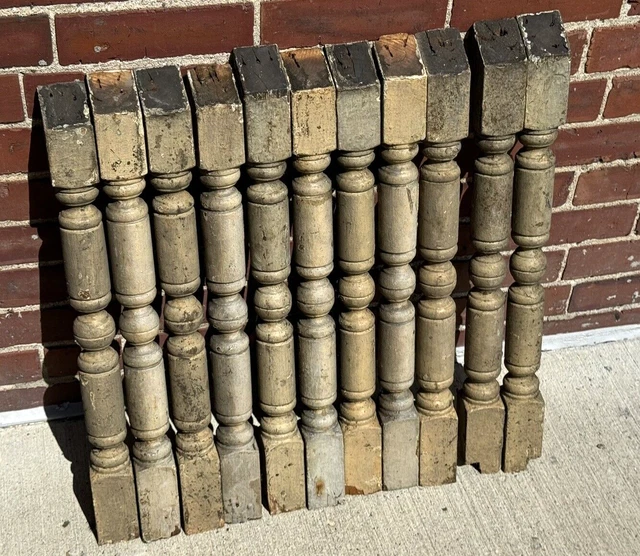 Set 40 Victorian Turned Painted Porch Balusters Spindles – 1 3/4” X 22”